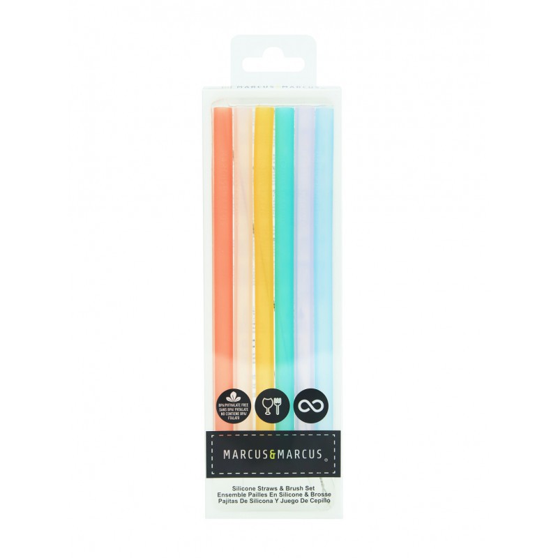 Marcus &amp; Marcus Silicone Straw &amp; Brush Set