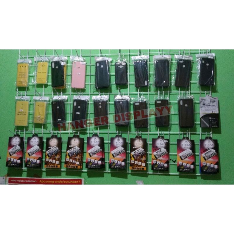 GRID WALL JARING RAM KAWAT BESI DINDING 95x45 CM / GANTUNGAN ACCESORIES DAN MASKER | Kawat Ram 95 x 45 Cm 3mm - Rak Display Aksesoris HP - Rak Gantung putih