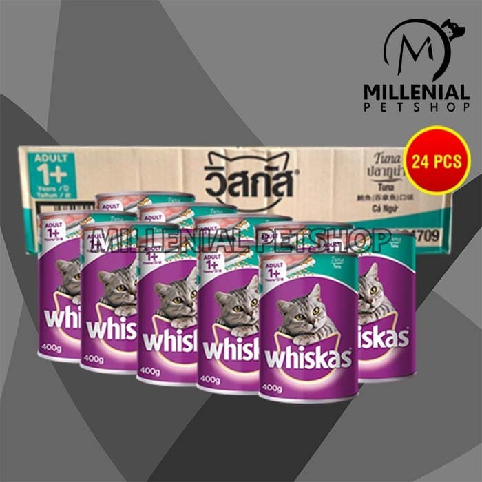 Makanan Basah Kucing Whiskas Kaleng Wetfod Grosir Dus Isi 24 PCS 400GR