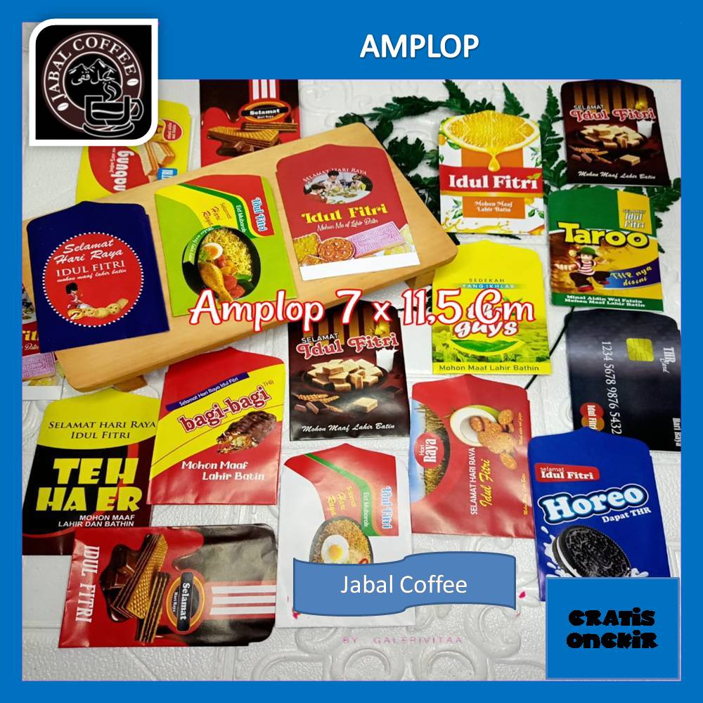 Amplop Lebaran Snack Murah / Amplop Lebaran Idul Fitri Ukuran 7 x 11,5 Cm / Amplop Lebaran Gambar Unik J7