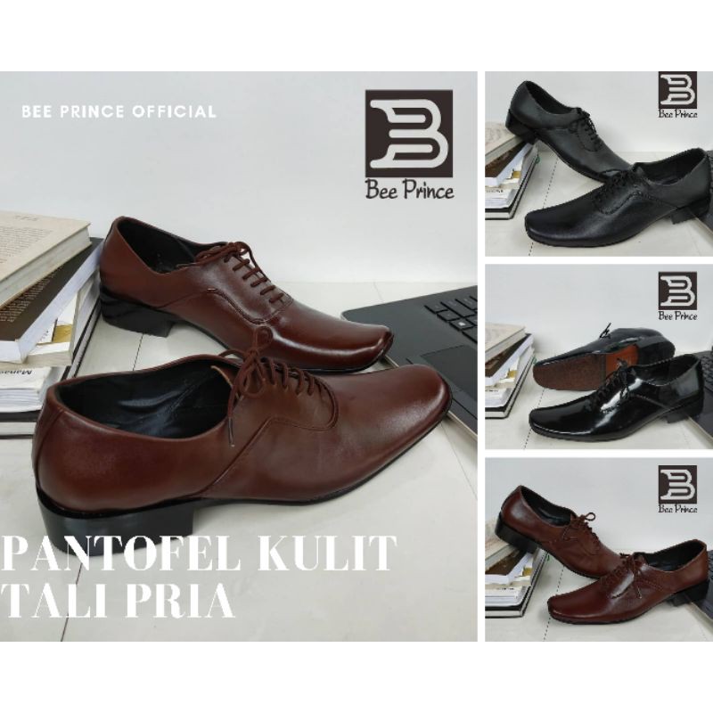 Sepatu Pantofel Kulit Tali Pria