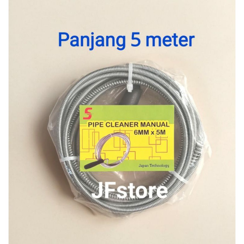 KAWAT PEMBERSIH PIPA MAMPET SALURAN AIR 5 METER ANTI SUMBAT WASTAFEL TERSUMBAT