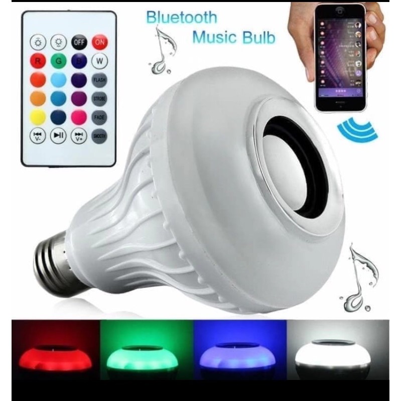 Speaker bluetooth wireless lampu music LED RGB bohlam speaker WJ-L2