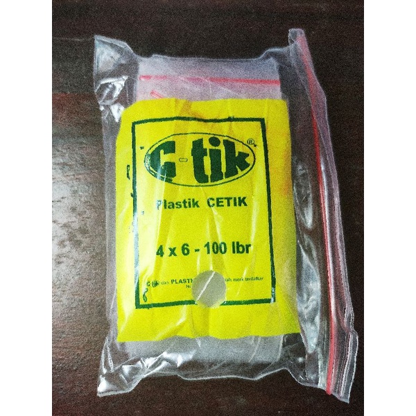 Plastik Klip Ziplock Zipper Cetik C-tik 4x6 isi 100 lembar