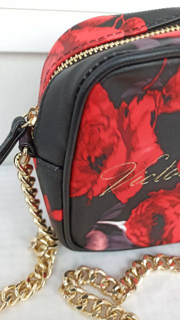 VICTORIA SECRET LEATHER FLORAL SLING BAG