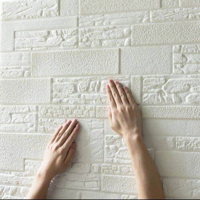 3D Wallpaper Dinding Foam Wallfoam Motif Batu Alam Kombinasi Waterproof Brickfoam Sticker-1