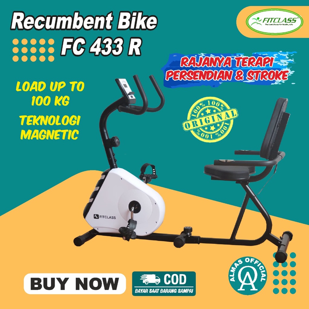 Recumbent Bike Sepeda Olahraga Fitness STATIS Sandaran Dirumah FC 433R