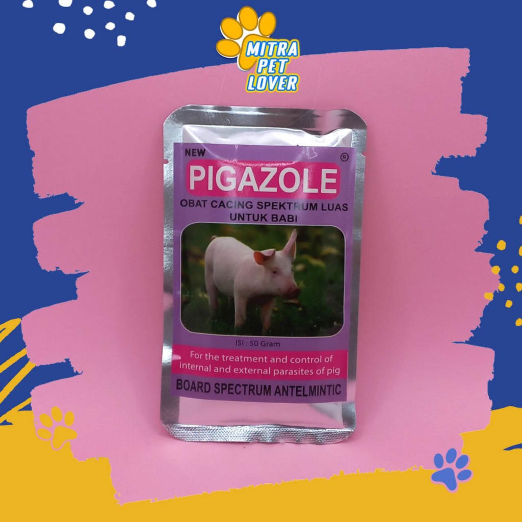 OBAT CACING BABI - PIGAZOLE SERBUK 50 GRAM ORIGINAL - BUBUK ANTI CACING PITA, GILING, HATI, PARU, MATA, LAMBUNG &amp; PARASIT PIG AMPUH EFEKTIF - MURAH GARANSI KUALITAS ASLI - PET ANIMAL TAMASINDO OBAT KESEHATAN &amp; VITAMIN TERNAK HEWAN MITRAPETLOVER