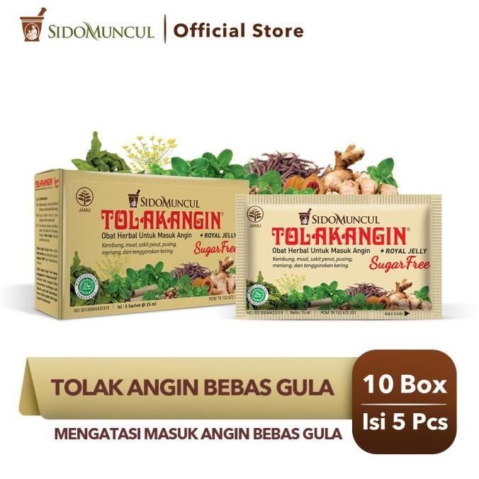 

TERLARIS SidoMuncul Tolak Angin Cair Bebas Gula - 10 dus (@5's) /OBAT HERBAL ASAM URAT/OBAT HERBAL PELANGSING/OBAT HERBAL KOLESTEROL/OBAT HERBAL DIABETES
