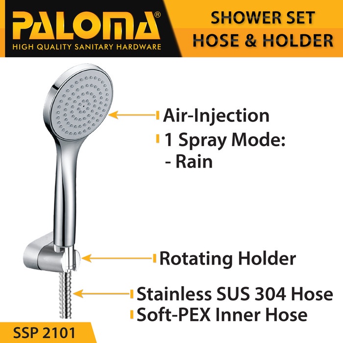 PALOMA SSP 2101 Shower Set Handshower Mandi Hand Head Kepala Air Paket