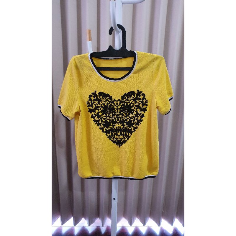 [PRELOVED] Blouse Kuning Hati (NIKKOU, L)