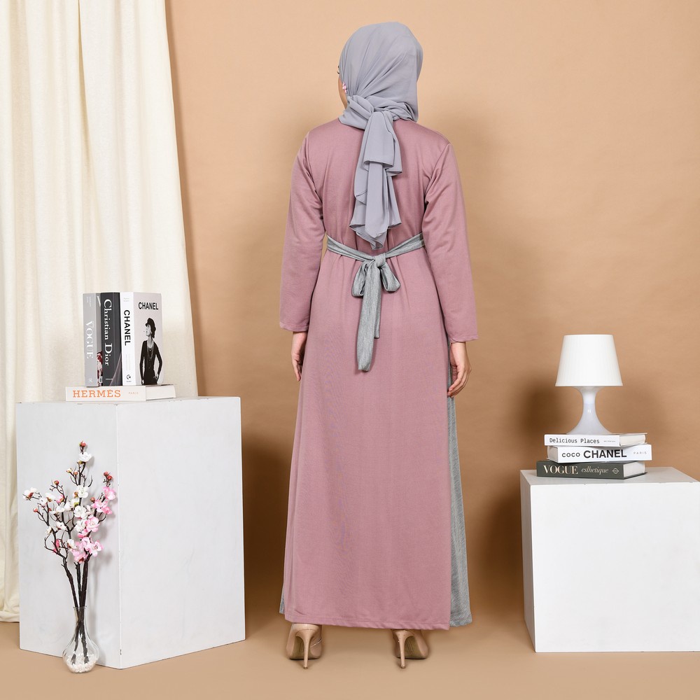 Mybamus Alessa Side Rope Dress Taro M14847 R13S6 - Gamis Muslim-5