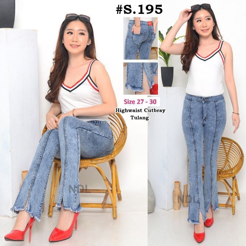 HIGHTWAIST CUTBRAY SNOW/HW CUTBRAY TULANG BELAH RAWIS/JEANS CUTBRAY FRONT LINE