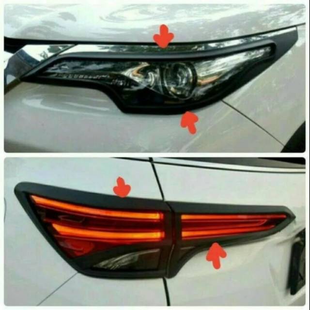 Garnish lampu fortuner 2016 keatas warna hitam