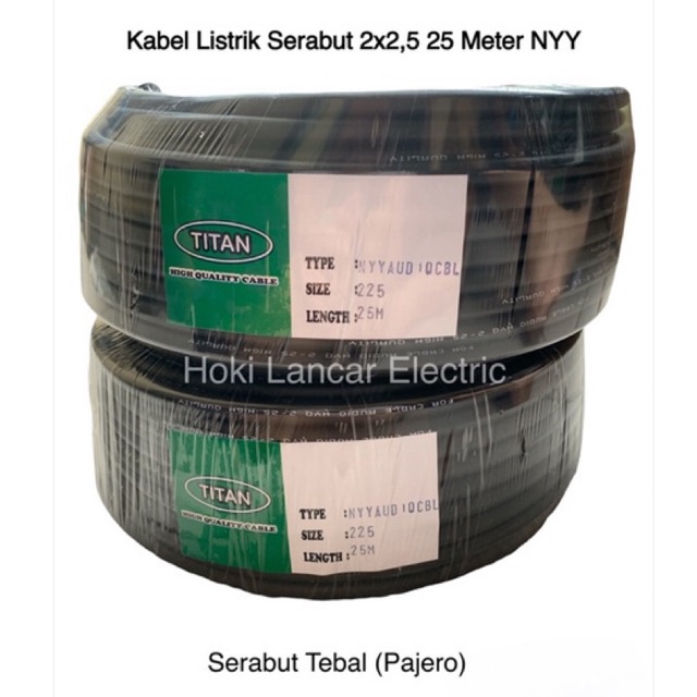 Kabel Listrik Serabut TITAN / Pajero  2x2,5 25Meter - Kabel Las / Pompa / Speaker NYYHYO / HYO AUDIO PAJERO