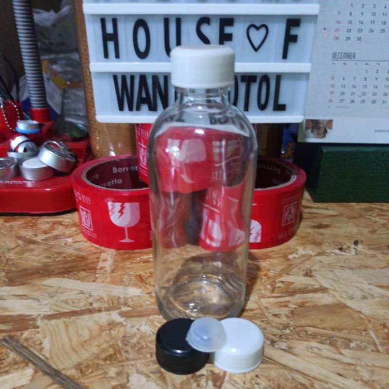 botol kaca bening 250 ml/LSR