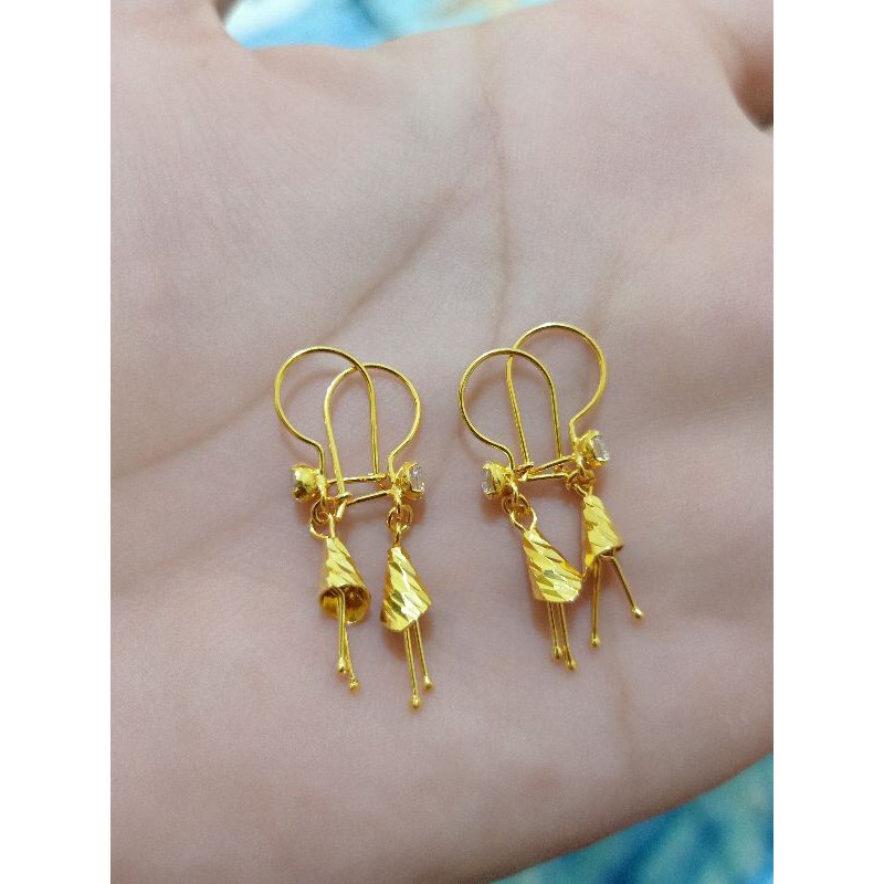 ANTING DEWASA BAMBU PERAK 925 LAPIS MAS 24K