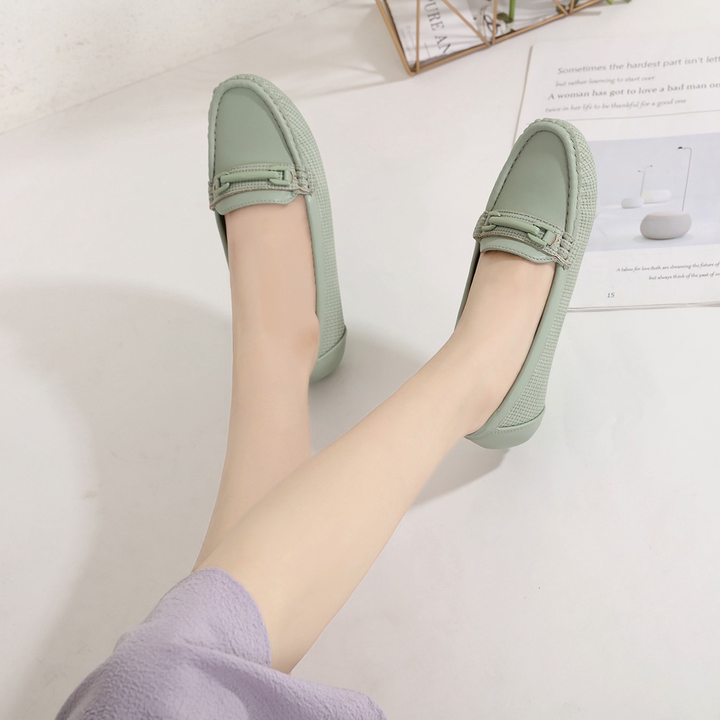 JISO RYONA LOLI-22 Sepatu Wanita Flat Shoes Kulit Import Premium Pansus Import