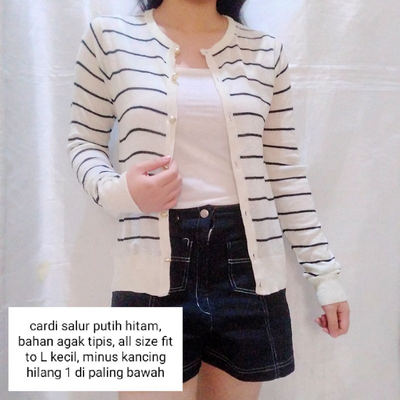 NEW STOCK‼️THRIFT Cardigan Vest Rajut Premium Pastel Kepang Cable Branded Academia Ketupat Argyle Murah-cardi salur kancing