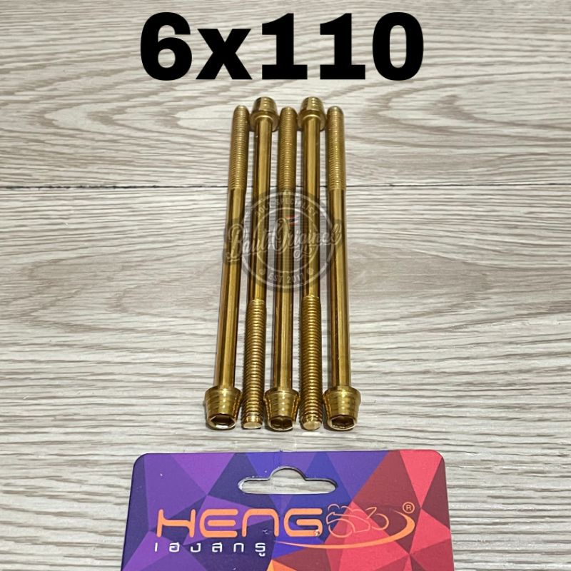 baut probolt kerucut gold 6x110 drat 10 panjang 11 cm original heng