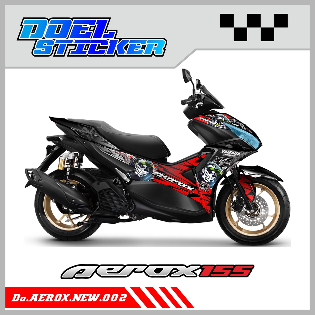 STRIPING AEROX 155 NEW - STICKER SEMI FULL VARIASI YAMAHA AEROX 155 NEW PANDA 002