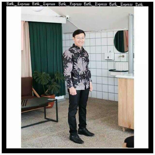 KEMEJA PANJANG PADI 003 Kemeja Batik Pria Modern Lengan Panjang Casual Modis Slim Fit Trendy Masa Kini