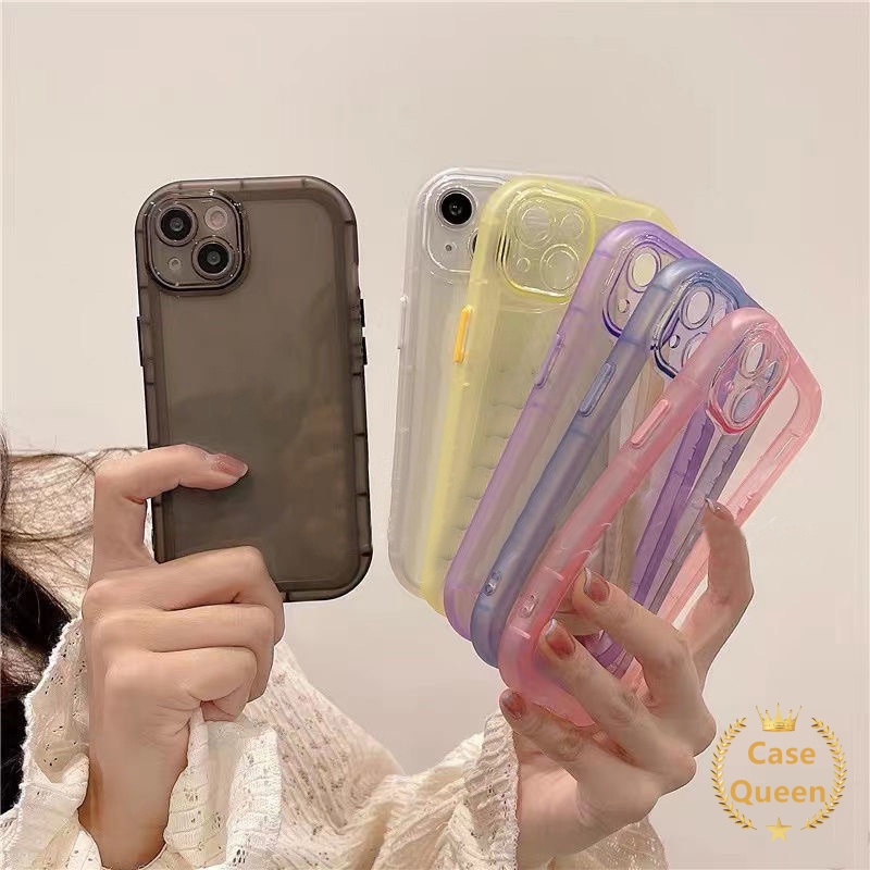 Soft Case TPU Transparan Warna Permen Fluorescent Cover IPhone 11 XR 12 13 11 Pro Max X XS Max