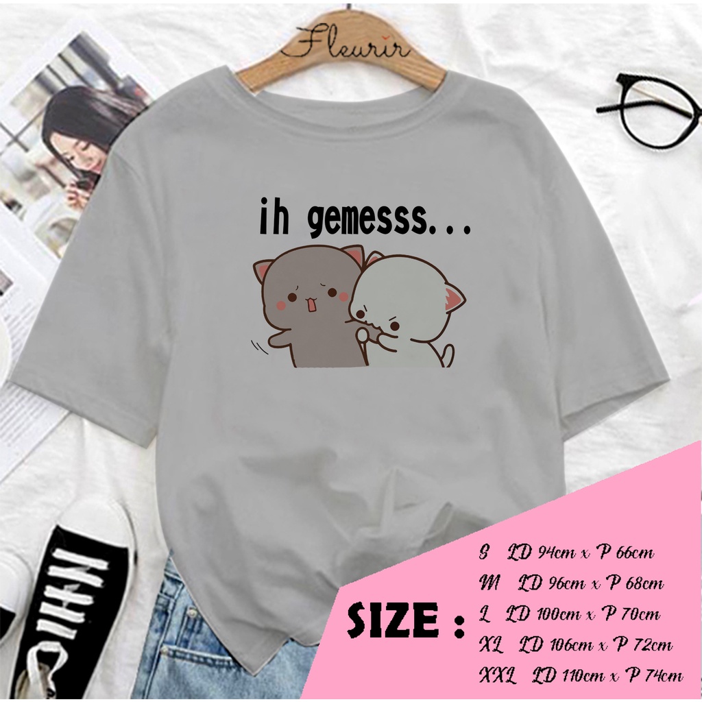 FLEURIR - KAOS PEACH GOME GEMES OVERSIZE KATUN KAOS WANITA DEWASA TUMBLR TEE UNISEX JUMBO