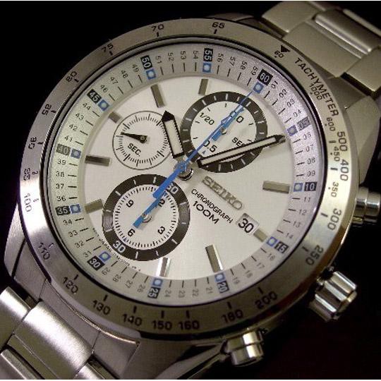 Seiko Quartz SNDB51P1 Chronograph White-Silver Dial | Jam Pria SNDB51