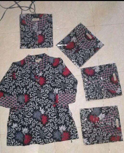 Batik Couple Keluarga Sania Ruffle Ori Ndoro Jowi Dnt Motif Kembang Langit