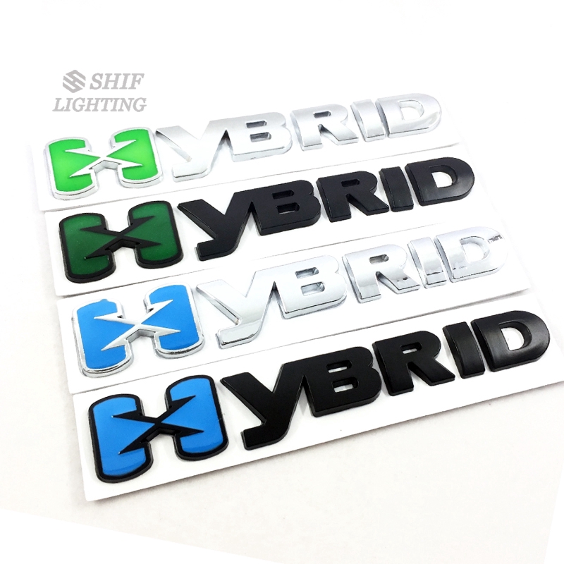 1Pc Stiker Emblem Logo HYBRID Bahan Metal Untuk Dekorasi Mobil