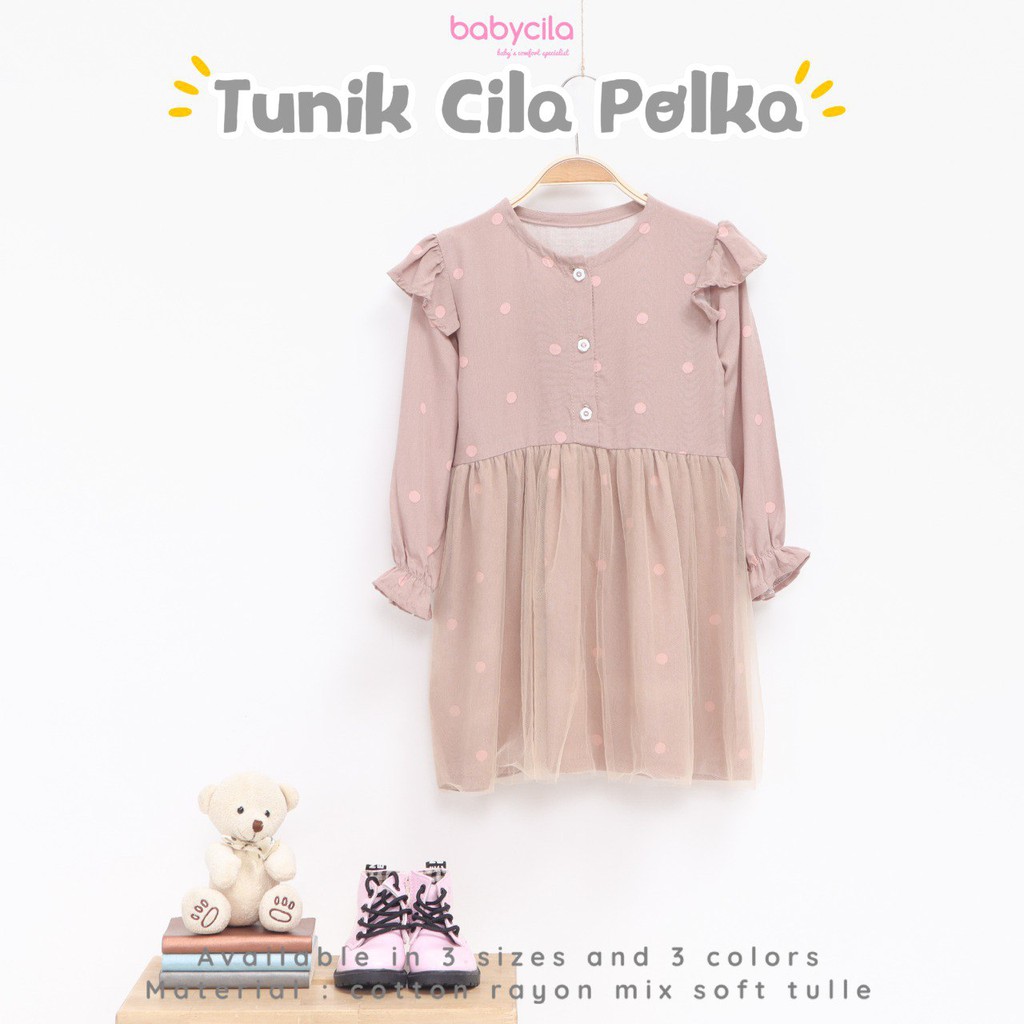 Tunik Cila Polka Mix Tulle by baby cila / Ready S