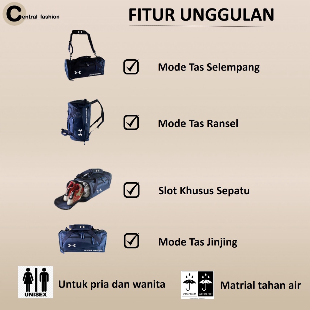 Tas Travelbag Tas Pakaian Tas Gym Duffel Travelmate Keren Premium