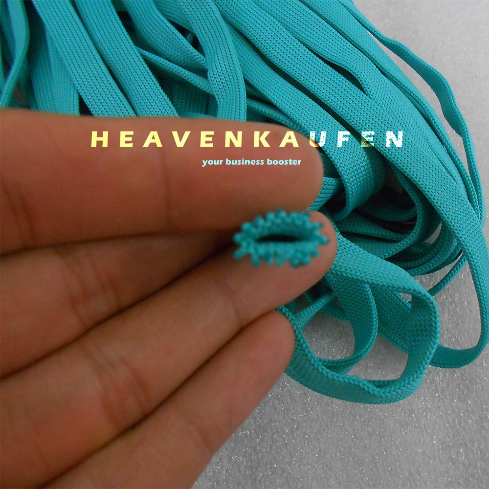 Tali Lebar 1 cm Warna Hijau Tosca Untuk Tali Jaket Hoodie Lanyard Jumper Dll Harga Per Meter