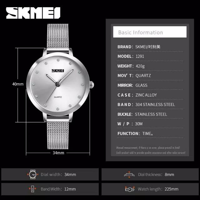 Jam Skmei 1291 original bergaransi free carton box