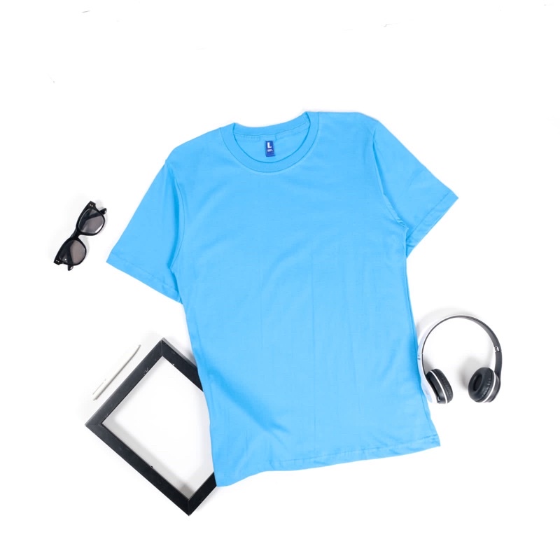 KAOS POLOS COMBED 30S LENGAN PENDEK PRIA DAN WANITA 100% COTTON ORIGINAL cocok untuk sablon-30s TURQIS