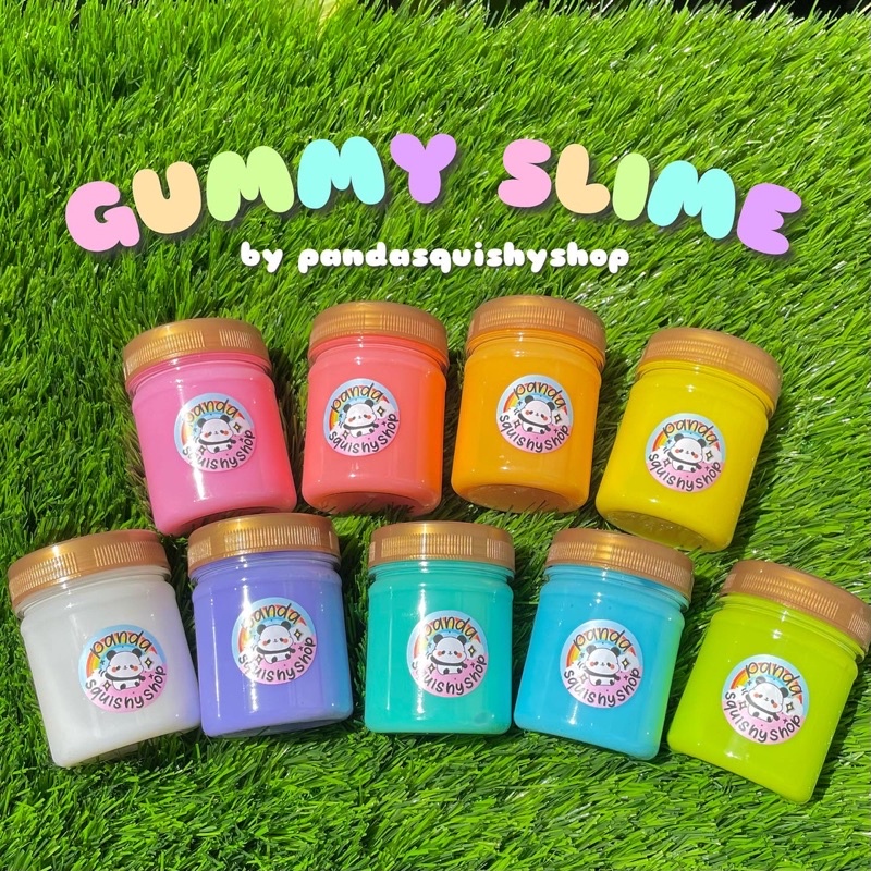 Gummy slime 100 gram by pandasquishyshop/tofu slime/jiggly slime/slime termurah/slime best seller/ rainbow slime/jelly slime/hadiah/kado/mainan anak/ slime warna warni