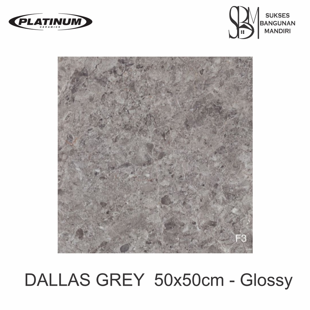 Platinum Ceramics - DALLAS GREY - 50x50cm - Glossy Khusus Pengiriman D.I.Yogyakarta