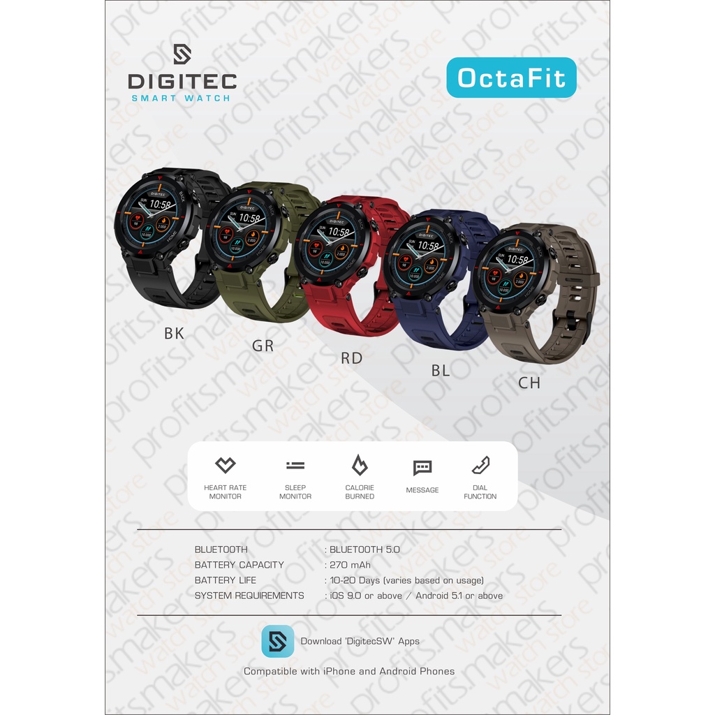 DIGITEC DG SW OctaFit / DG-SW-OctaFit Smart Watch Smartwatch ORIGINAL