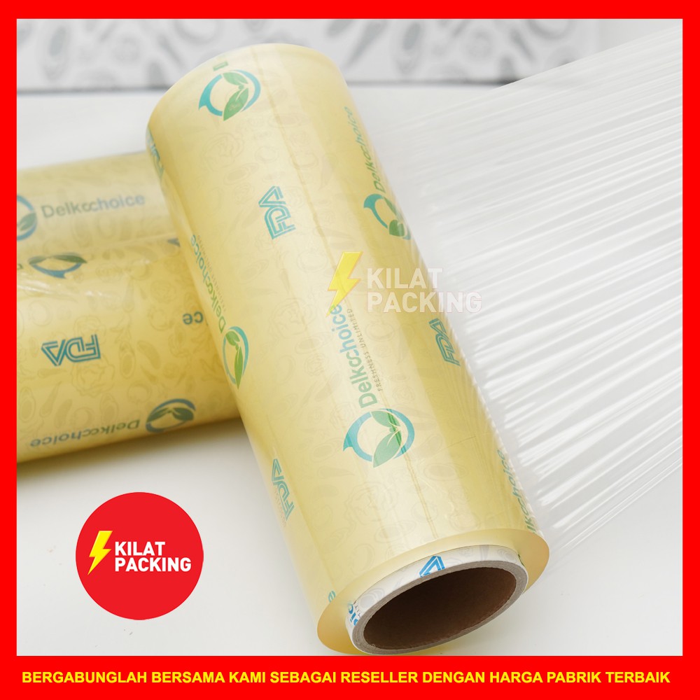 PLASTIK WRAPPING MAKANAN HIJAU EKONOMIS 45CM X 500M / FOOD WRAPPING / CLING WRAP DELKOCHOICE SATUAN