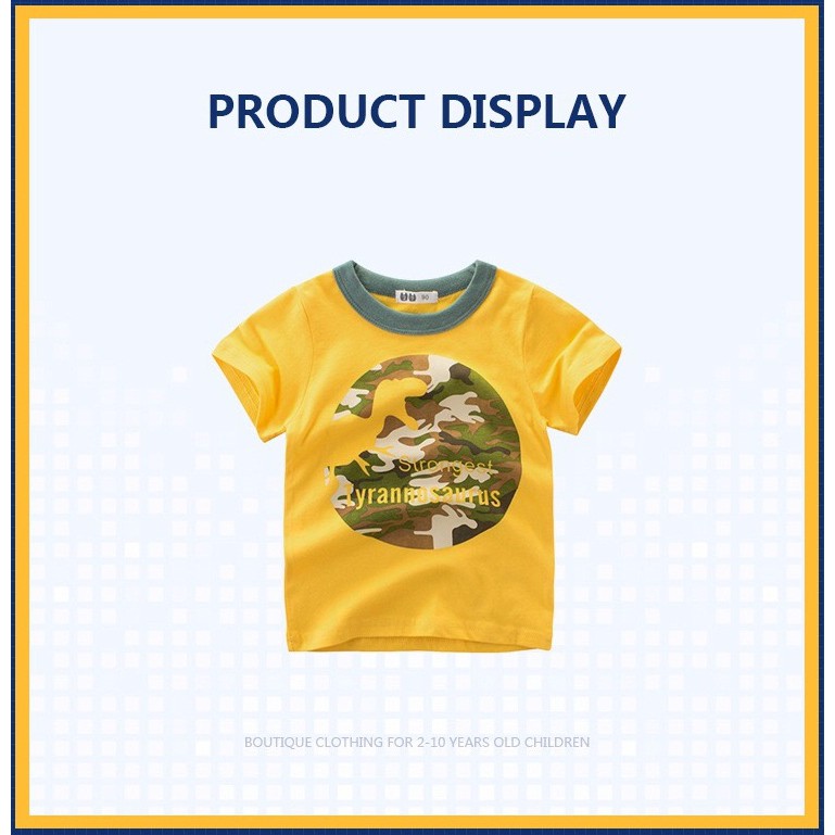 BAJU ANAK LAKI-LAKI T-SHIRT SUMMER STYLE 2021 KAOS ANAK COWO LEMBUT HALUS DINOSAURUS LK