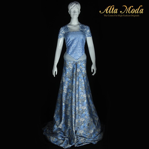 

Alta Moda Kain Tile Bordir Hana Mory Spiral Leaves Biru Muda (1M)