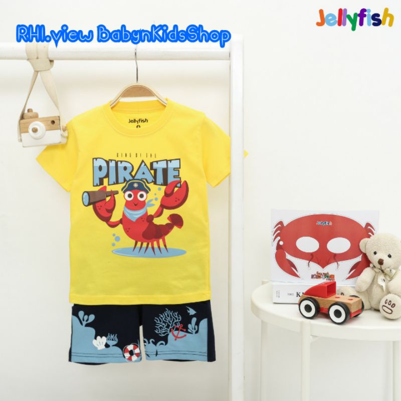 Setelan Kaos Pendek Arthropods Series Jellyfish / Baju Setelan Anak Jellyfish - Baju Set Jelly Fish 