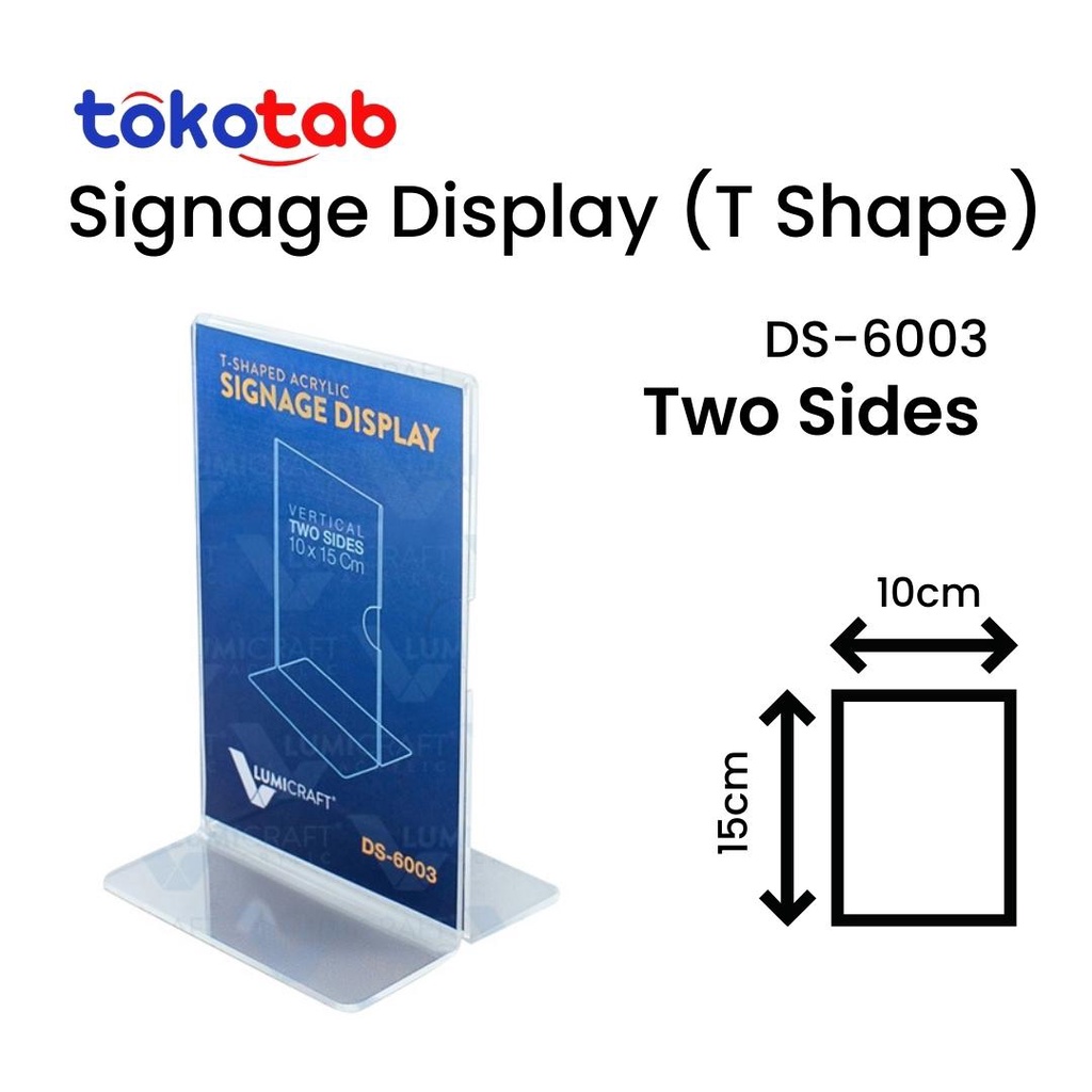 

Tokotab - Acrylic Display Sign Holder 10 x 15 Vertical 2 Sisi DS-6003