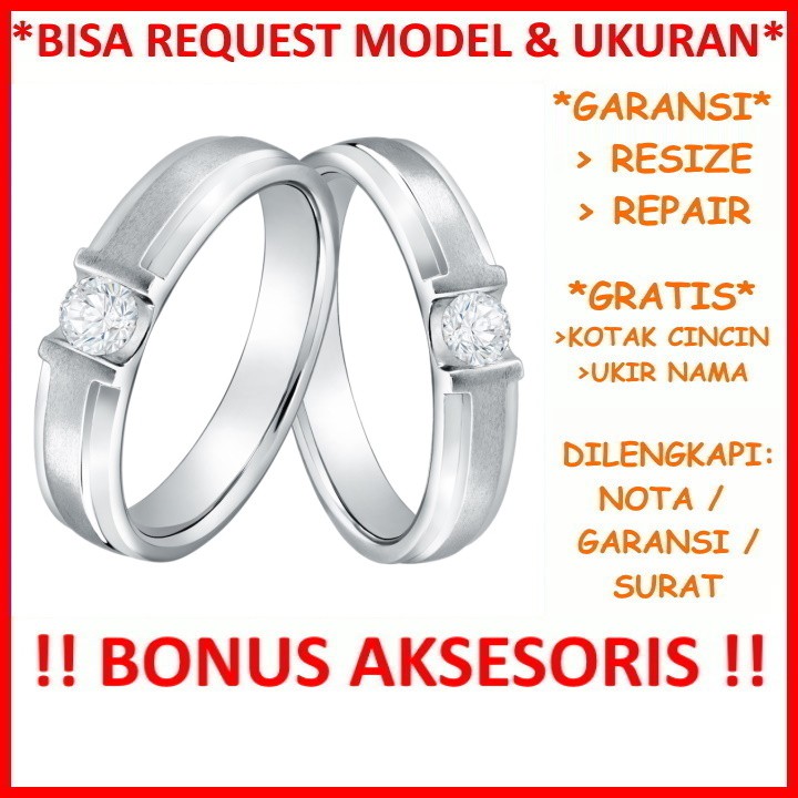 Gratis Ukir Nama Garansi Silver Asli Bisa Pesan Model Cincin Kawin Couple Perak Tunangan Nikah Id538