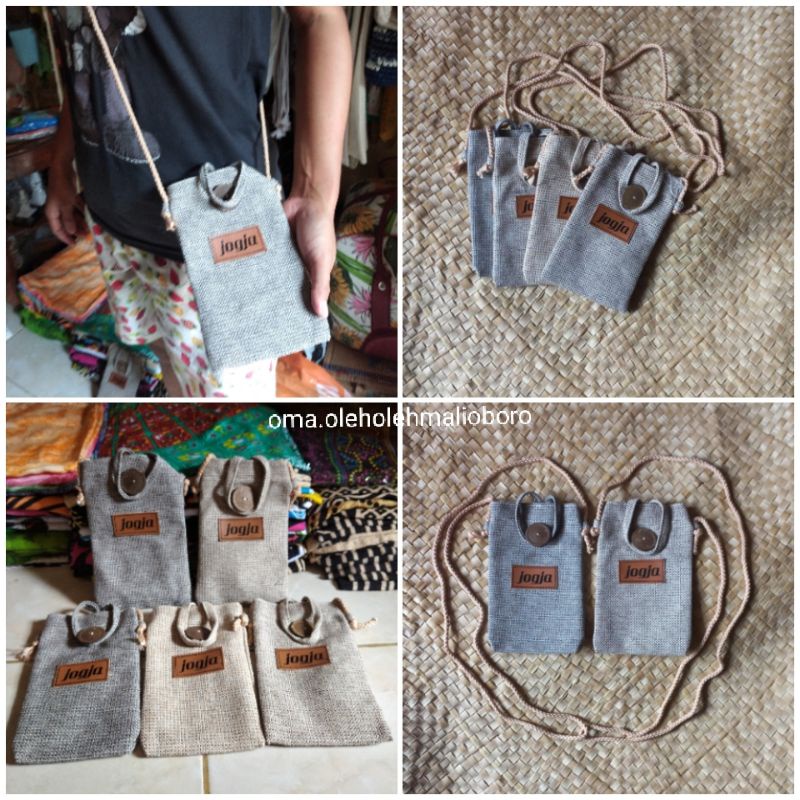 SLINGBAG HP GONI WANITA HANDMADE TAS MINI SELEMPANG PRIA WANITA TAS HP SELEMPANG GONI TAS SELEMPANG 