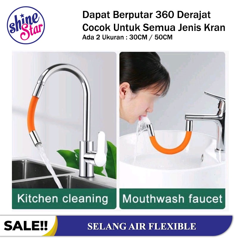 SHINE STAR - SELANG SAMBUNGAN KRAN AIR FLEXIBLE PUTAR 360 DERAJAT