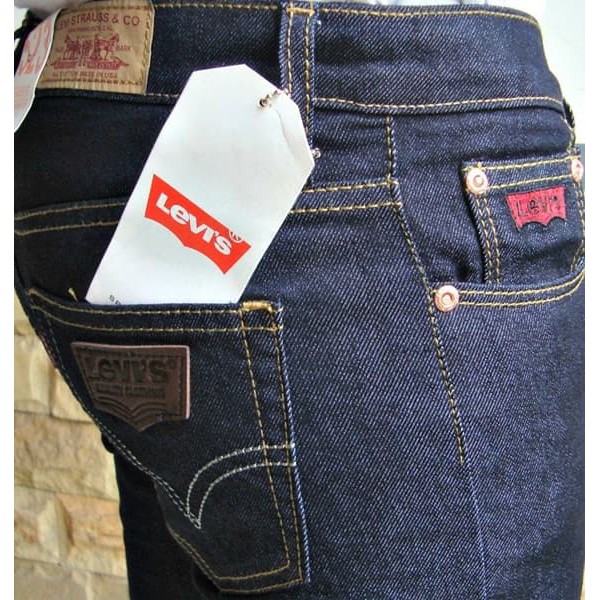 Stok Ready Celana Jeans Merk Levis 523 Skinny Woman Biru Dongker Grade Original Murah