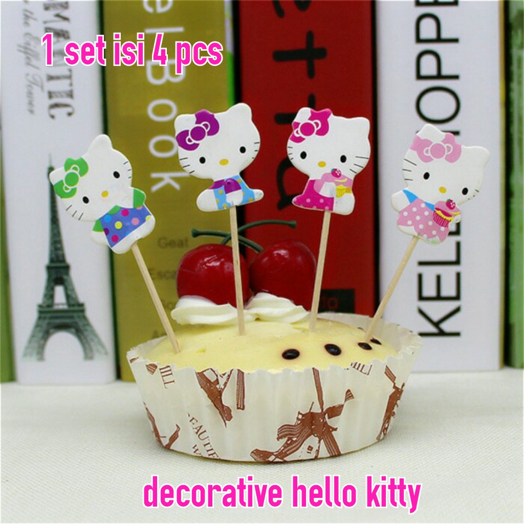 

Docoration cake Tusukan kue Hello Kitty