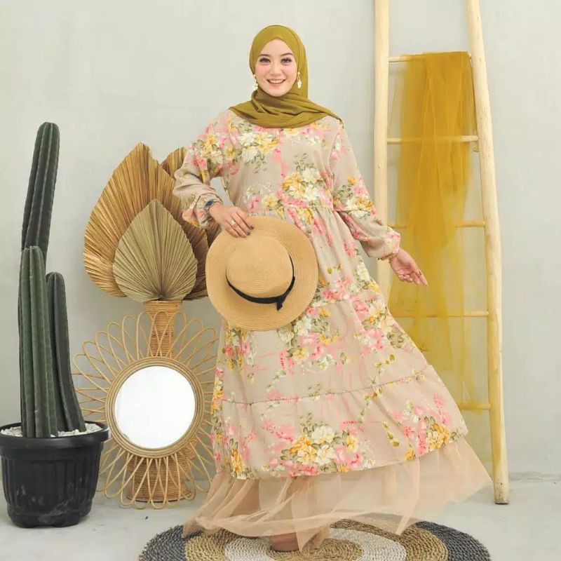 Jasmin maxi tile baju gamis pakaian wanita dress fashion muslim